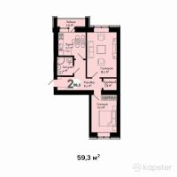 ЖК Sapphire — 3-ком 59,3 м² (null)