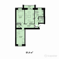 ЖК Sapphire — 3-ком 81,4 м² (null)