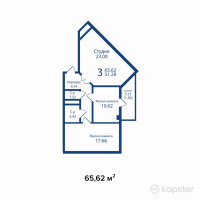 ЖК Британский комфортный квартал — 3-ком 65.6 м² (от 18,373,600 тг)