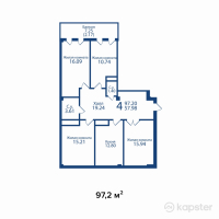 ЖК Британский комфортный квартал — 4-ком 97.2 м² (от 27,216,000 тг)