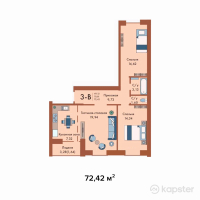 ЖК Sunrise Club House — 3-ком 72,4 м² (null)