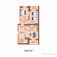 ЖК Sunrise Club House — 3-ком 79,4 м² (null)