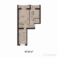 ЖК Onix — 2-ком 67.3 м² (от 24,915,800 тг)