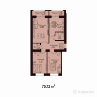 ЖК Onix — 3-ком 75.1 м² (от 27,787,000 тг)