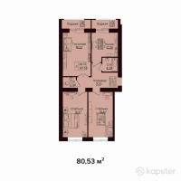 ЖК Onix — 3-ком 80.5 м² (от 29,796,200 тг)