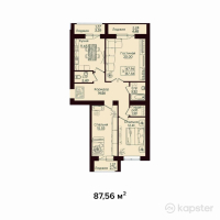 ЖК Onix — 3-ком 87.6 м² (от 32,397,300 тг)