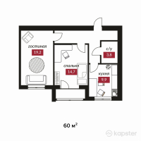 ЖК Asem Qala — 2-ком 60 м² (от 16 200 000 тг)