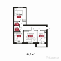 ЖК Asem Qala — 3-ком 84,6 м² (от 22 842 000 тг)