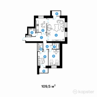 ЖК Столичный — 3-ком 109.5 м² (от 40,405,500 тг)