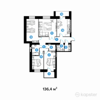 ЖК Столичный — 4-ком 136.4 м² (от 50,331,600 тг)