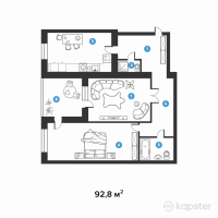 ЖК Эталон — 2-ком 92,8 м² (null)