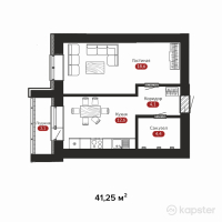 ЖК Kausar — 1-ком 41.3 м² (от 15,056,250 тг)