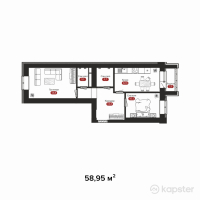 ЖК Kausar — 2-ком 59 м² (от 21,516,750 тг)