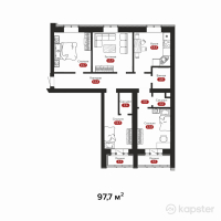 ЖК Kausar — 4-ком 97.7 м² (от 35,660,500 тг)