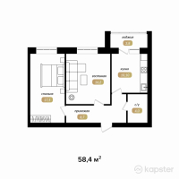 ЖК Отау 3 — 2-ком 58.4 м² (от 21,024,000 тг)