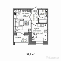 ЖК Атамекен — 1-ком 39,8 м² (null)