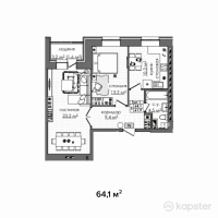 ЖК Атамекен — 2-ком 64,1 м² (null)