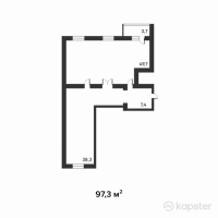 ЖК Keruen — 3-ком 97.3 м² (от 35,028,000 тг)