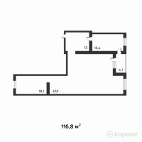 ЖК Keruen — 3-ком 116.8 м² (от 42,048,000 тг)