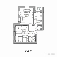 ЖК Жана Дала — 3-ком 91,8 м² (null)