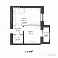 ЖК Мерей — 2-ком 53.8 м² (от 16,140,000 тг)