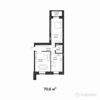 ЖК Мерей — 2-ком 70.6 м² (от 21,180,000 тг)