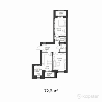 ЖК Мерей — 2-ком 72.3 м² (от 21,690,000 тг)