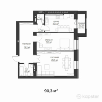 ЖК Мерей — 2-ком 90.3 м² (от 27,090,000 тг)