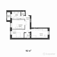 ЖК Мерей — 3-ком 92 м² (от 27,600,000 тг)