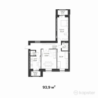 ЖК Мерей — 3-ком 93.9 м² (от 28,170,000 тг)