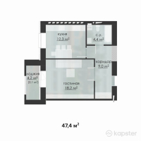 ЖК Adilet — 1-ком 47,4 м² (null)