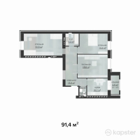 ЖК Adilet — 3-ком 91,4 м² (null)