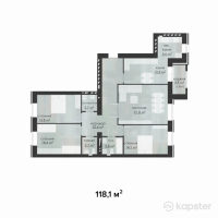 ЖК Adilet — 4-ком 118,1 м² (null)