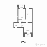 ЖК Томирис — 2-ком 67.7 м² (от 16,925,000 тг)