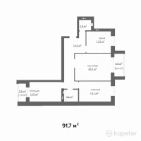 ЖК Томирис — 3-ком 91.7 м² (от 22,925,000 тг)