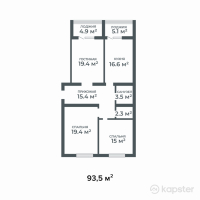 ЖК Aspan — 3-ком 93,5 м² (null)