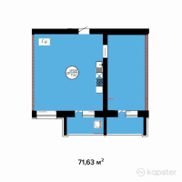 ЖК Jana Sary-Arqa — 2-ком 71.6 м² (от 24,354,200 тг)