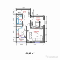 ЖК Каусар — 2-ком 61,9 м² (null)