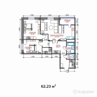 ЖК Каусар — 2-ком 62,2 м² (null)