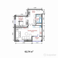ЖК Каусар — 2-ком 62,7 м² (null)