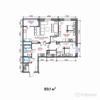 ЖК Каусар — 3-ком 89,1 м² (null)
