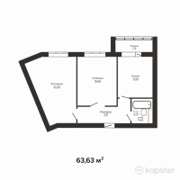 ЖК Jasmin — 2-ком 63.6 м² (от 22,270,500 тг)