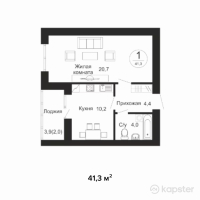 ЖК Al-Farabi — 1-ком 41,3 м² (null)