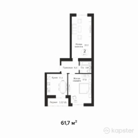 ЖК Al-Farabi — 2-ком 61,7 м² (null)