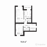 ЖК Al-Farabi — 2-ком 72,5 м² (null)