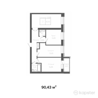 ЖК Tulpar Residence — 3-ком 90,4 м² (null)