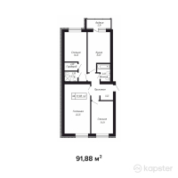 ЖК Baspana — 3-ком 91,9 м² (null)