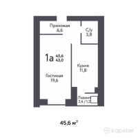ЖК Family Park — 1-ком 45,6 м² (null)