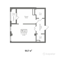 ЖК Birlik — 1-ком 50,7 м² (null)