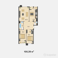 ЖК Престиж — 3-ком 100.4 м² (от 39,152,100 тг)